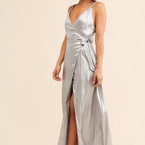 Free People Silver Maxi Dress